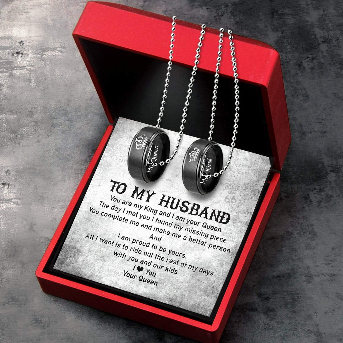 Couple Pendant Necklaces - Biker - To My Husband -  I Am Proud To Be Yours - Gnw14018