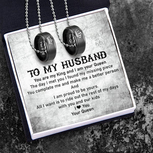 Couple Pendant Necklaces - Biker - To My Husband -  I Am Proud To Be Yours - Gnw14018