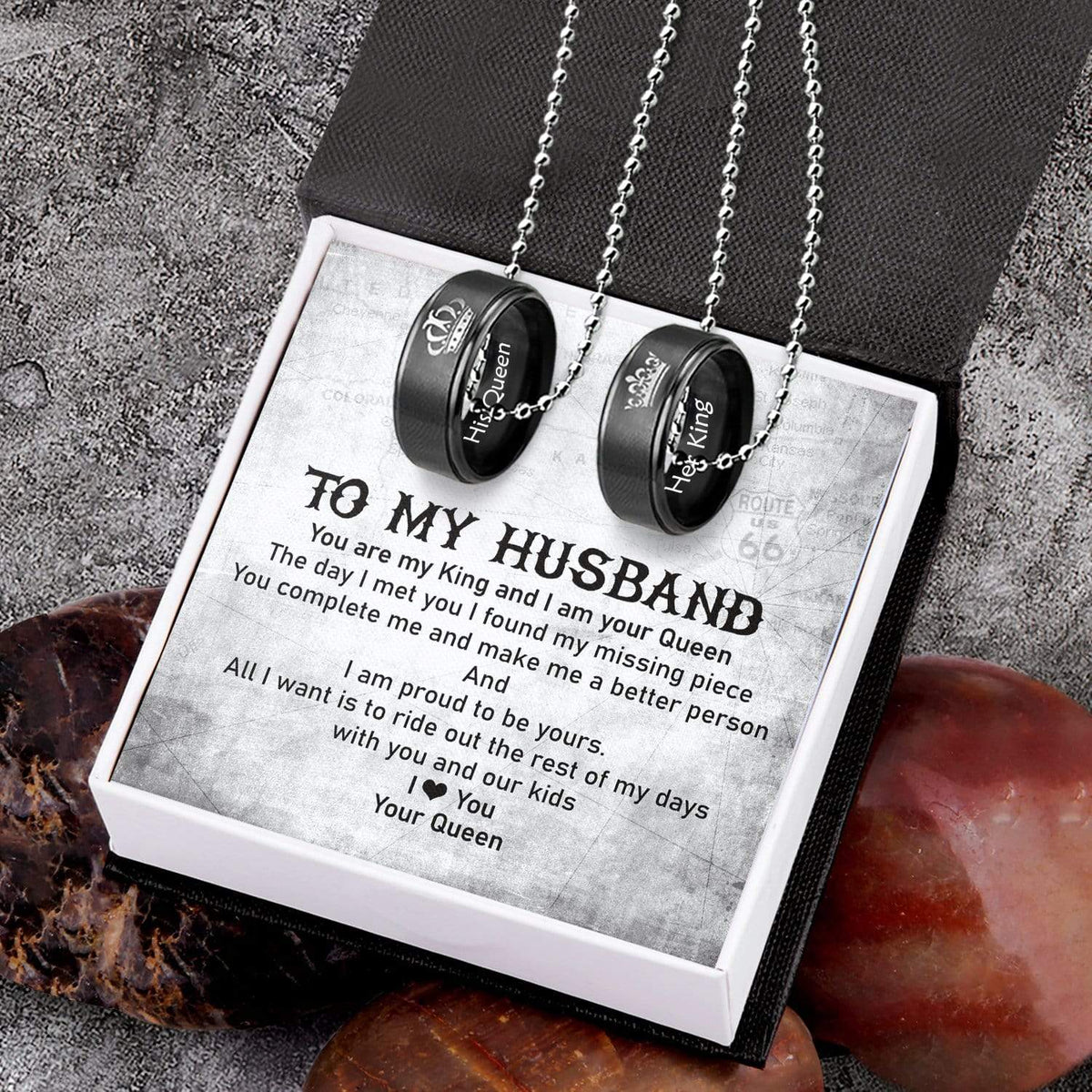 Couple Pendant Necklaces - Biker - To My Husband -  I Am Proud To Be Yours - Gnw14018
