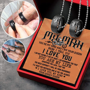 Couple Pendant Necklaces - Biker - To My Man - You Are My Life - Gnw26063