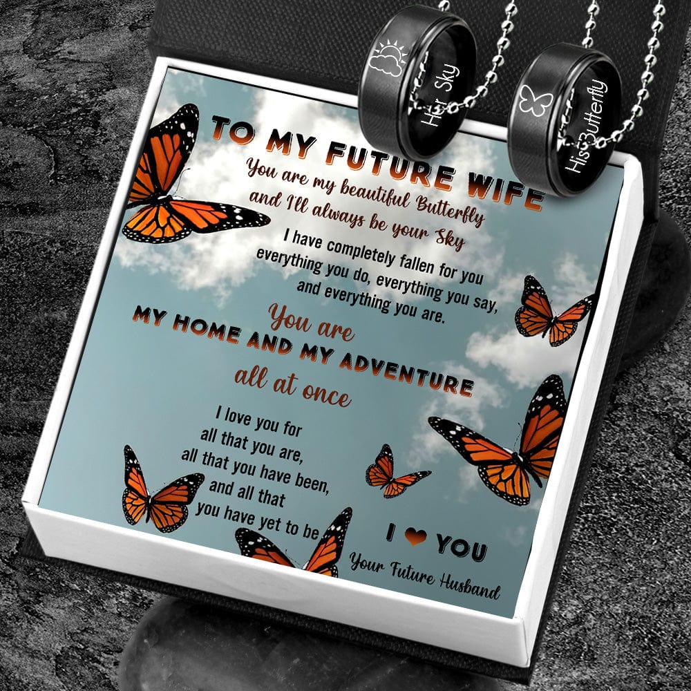 Couple Pendant Necklaces - Butterfly - To My Future Wife - I Love You For All That You Are - Gnw25022
