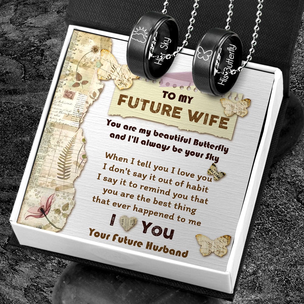 Couple Pendant Necklaces - Butterfly - To My Future Wife - You Are My Beautiful Butterfly - Gnw25023