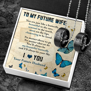 Couple Pendant Necklaces - Butterfly - To My Wife - I Love You - Gnw25021