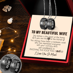Couple Pendant Necklaces - Cooking - To My Wife - I Loved You So Much - Gnw15039