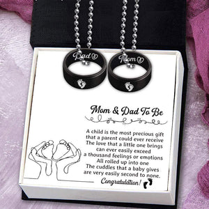 Couple Pendant Necklaces - Family - To Mom & Dad To Be - A Child Is The Most Precious Gift - Gnw19001