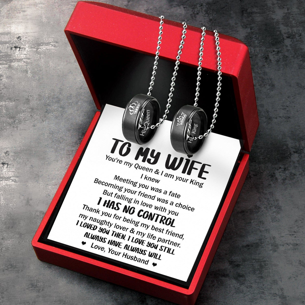 Couple Pendant Necklaces - Family - To My Wife - I Loved You Then - Gnw15038