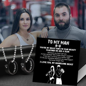 Couple Pendant Necklaces - Gym - To My Man - I'll Be Your Backbone Whenever You Need Support - Gnw26044