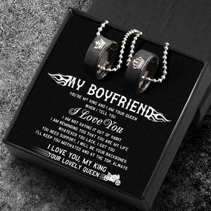Couple Pendant Necklaces - Her King His Queen Crown Letter Necklaces - For Super Bike Boyfriend - Gnw12000