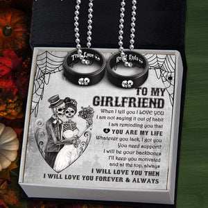 Couple Pendant Necklaces - My Girlfriend - I Will Love You Forever & Always - Gnw13035