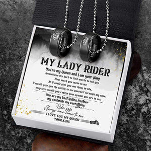 Couple Pendant Necklaces - My Lady Rider - You Are My Best Riding Partner - Gnw13038