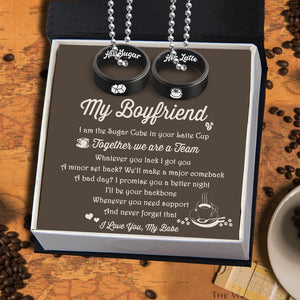 Couple Pendant Necklaces - To My Boyfriend - I Am The Sugar Cube In Your Latte Cup - Gnw13019