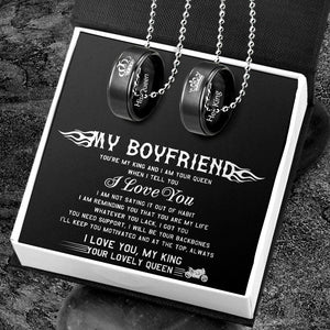 Couple Pendant Necklaces - To My Boyfriend - I Love You My King - Gnw12013