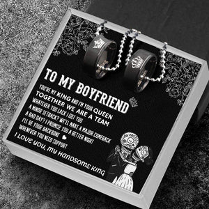 Couple Pendant Necklaces - Skull - To My Boyfriend - Together We Are A Team - Gnw12015