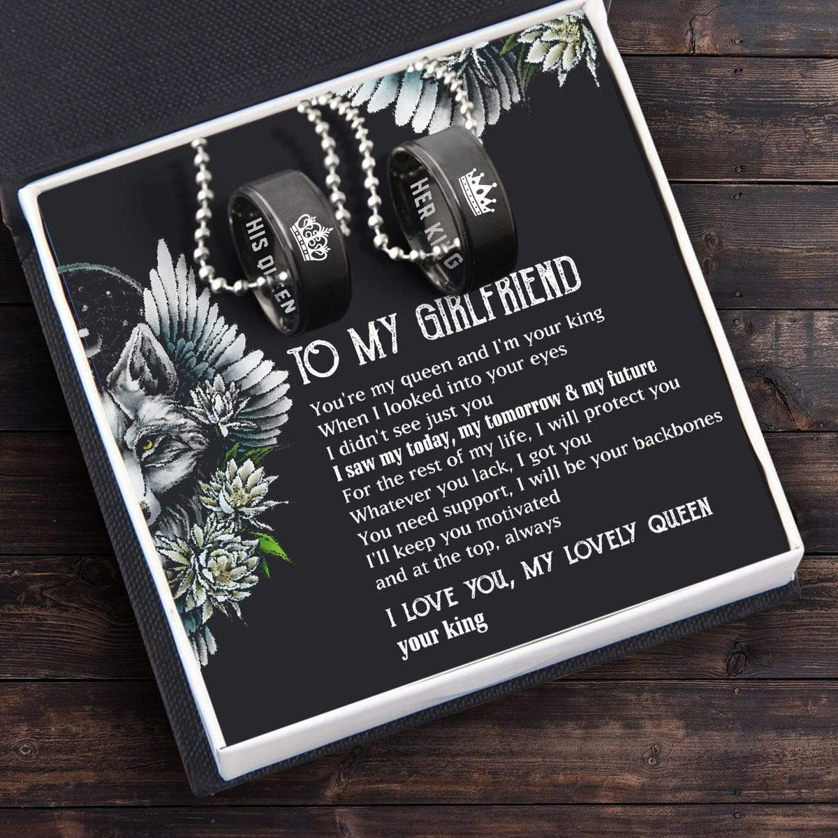 Couple Pendant Necklaces - To My Girlfriend - For The Rest Of My Life I Will Protect You - Gnw13012