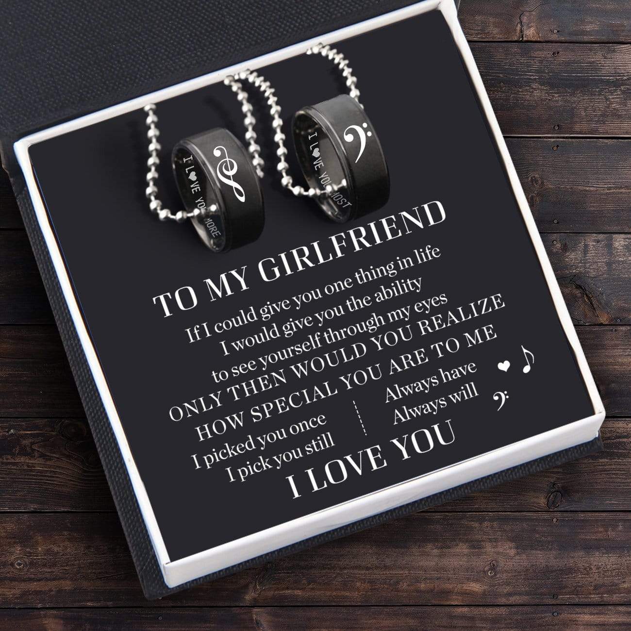 Couple Pendant Necklaces - To My Girlfriend - If I Could Give You One Thing In Life - Gnw13013