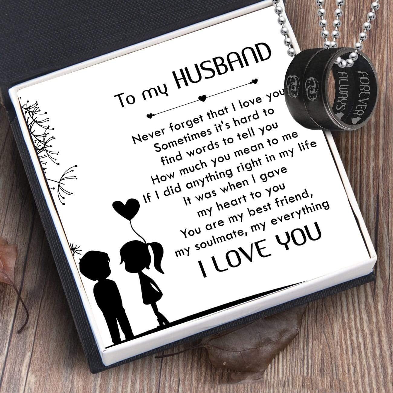 Couple Pendant Necklaces - To My Husband - I Love You - Gnw14016