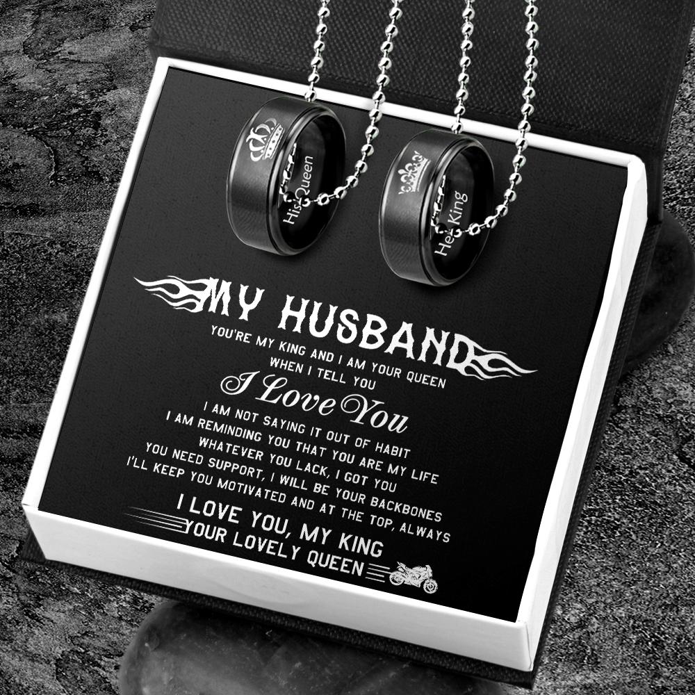Couple Pendant Necklaces - To My Husband - I Love You My King - Gnw14011