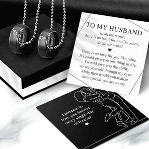 Couple Pendant Necklaces - To My Husband - I Promise To Love You Forever - Gnw14013
