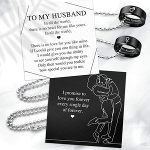 Couple Pendant Necklaces - To My Husband - I Promise To Love You Forever - Gnw14013