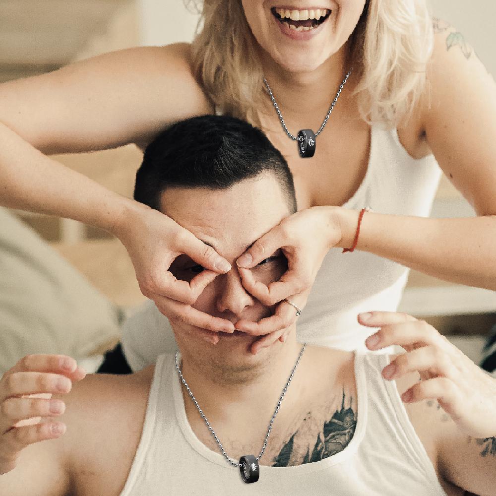 Couple Pendant Necklaces - Skull - To My Lady - You Are My Queen - Gnw13010