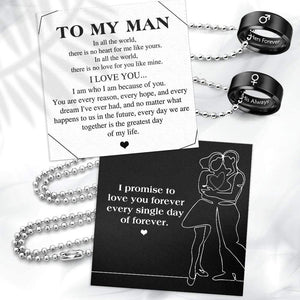 Couple Pendant Necklaces - To My Man - Every Day We Are Together - Gnw26051
