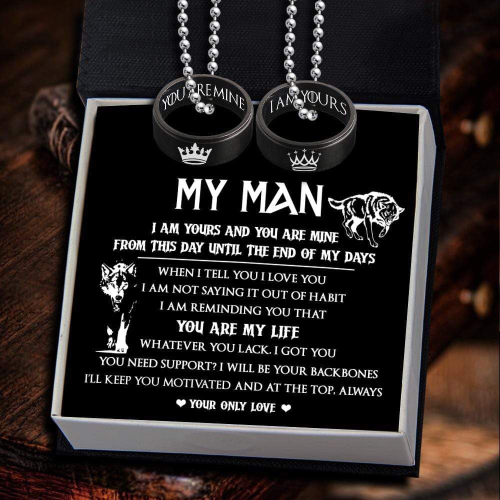Couple Pendant Necklaces - To My Man - I Am Yours - You Are Mine - Gnw26034