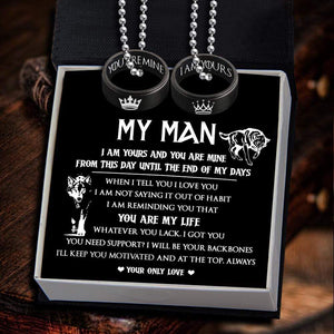 Couple Pendant Necklaces - To My Man - I Am Yours - You Are Mine - Gnw26034