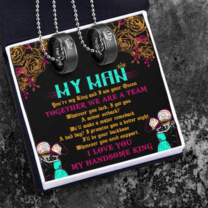 Couple Pendant Necklaces - To My Man - I Love You - Gnw26056