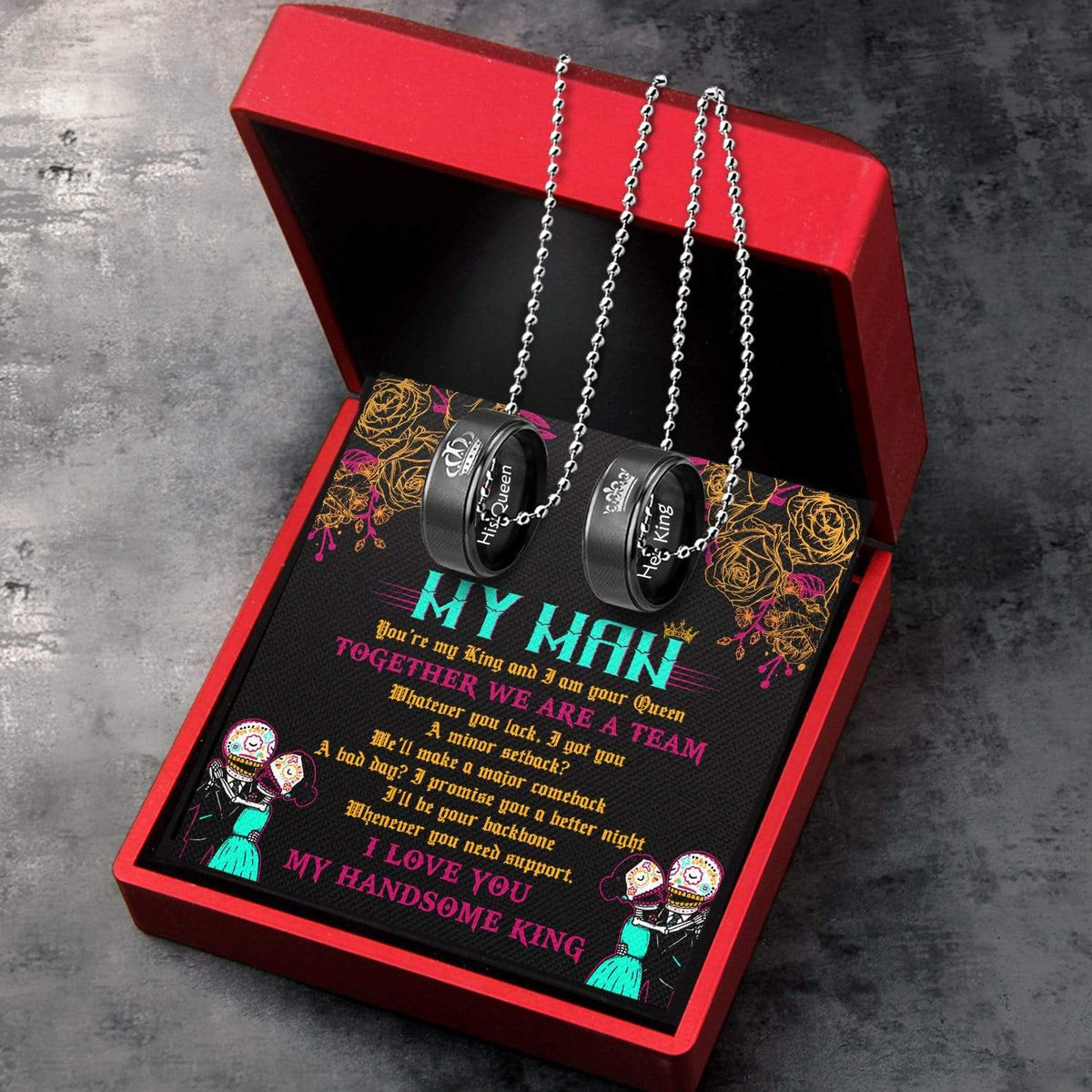 Couple Pendant Necklaces - To My Man - I Love You - Gnw26056