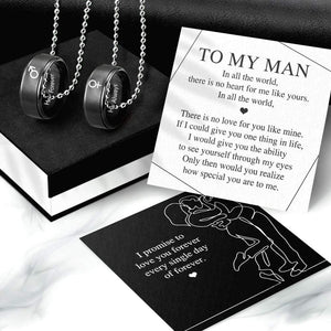 Couple Pendant Necklaces - To My Man - I Promise To Love You Forever - Gnw26050
