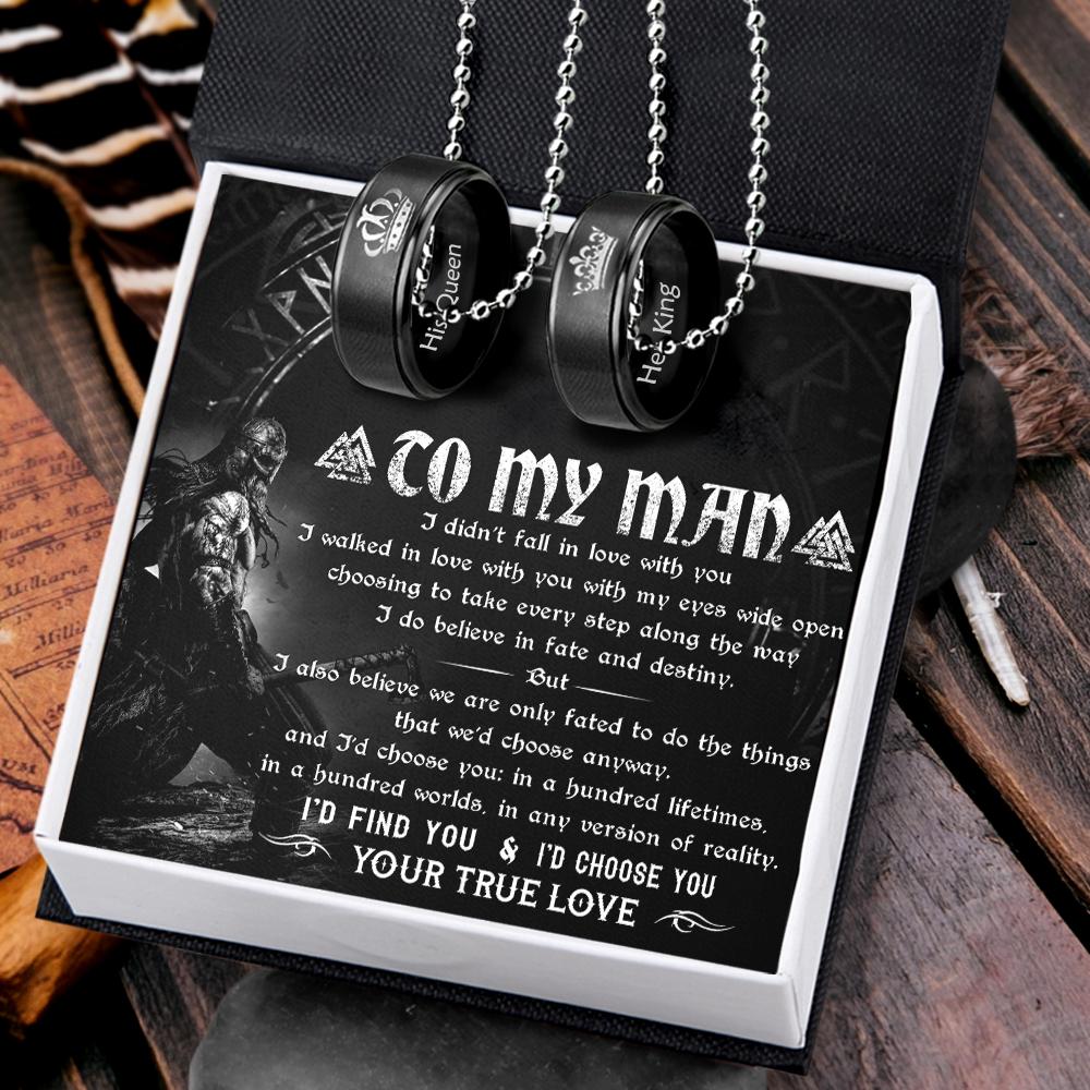 Couple Pendant Necklaces - To My Man - I Walked In Love With You - Gnw26036