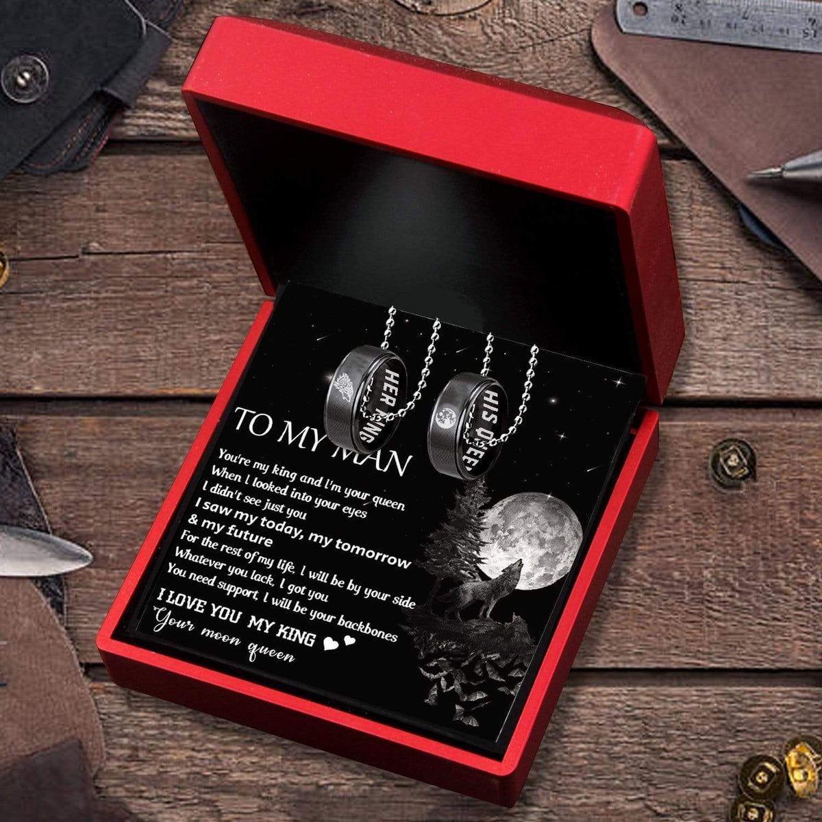 Couple Pendant Necklaces - To My Man - I Will Be By Your Side - Gnw26020