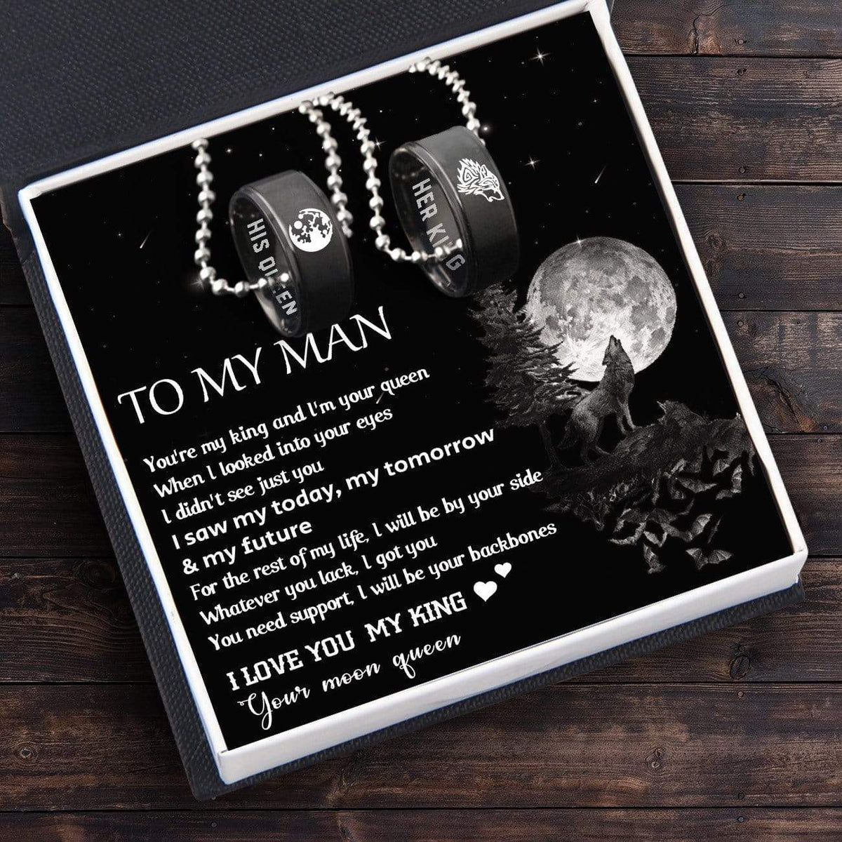 Couple Pendant Necklaces - To My Man - I Will Be By Your Side - Gnw26020