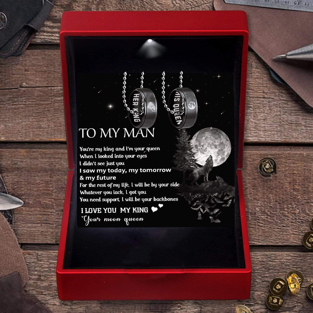 Couple Pendant Necklaces - To My Man - I Will Be By Your Side - Gnw26020