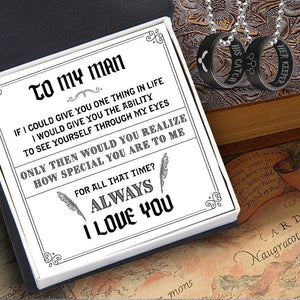 Couple Pendant Necklaces - To My Man - If I Could Give You One Thing In Life - Gnw26027
