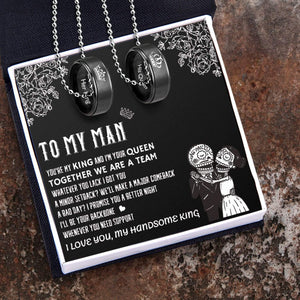 Couple Pendant Necklaces - To My Man - Together We Are A Team - Gnw26018