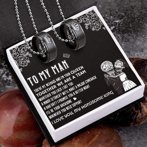 Couple Pendant Necklaces - To My Man - Together We Are A Team - Gnw26018