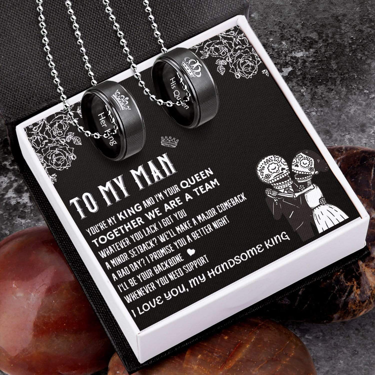 Couple Pendant Necklaces - To My Man - Together We Are A Team - Gnw26018