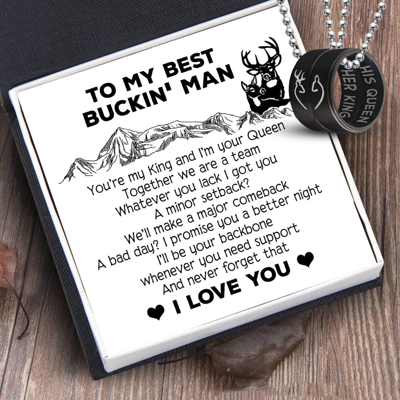 Couple Pendant Necklaces - To My Man - Together We Are A Team - Gnw26033