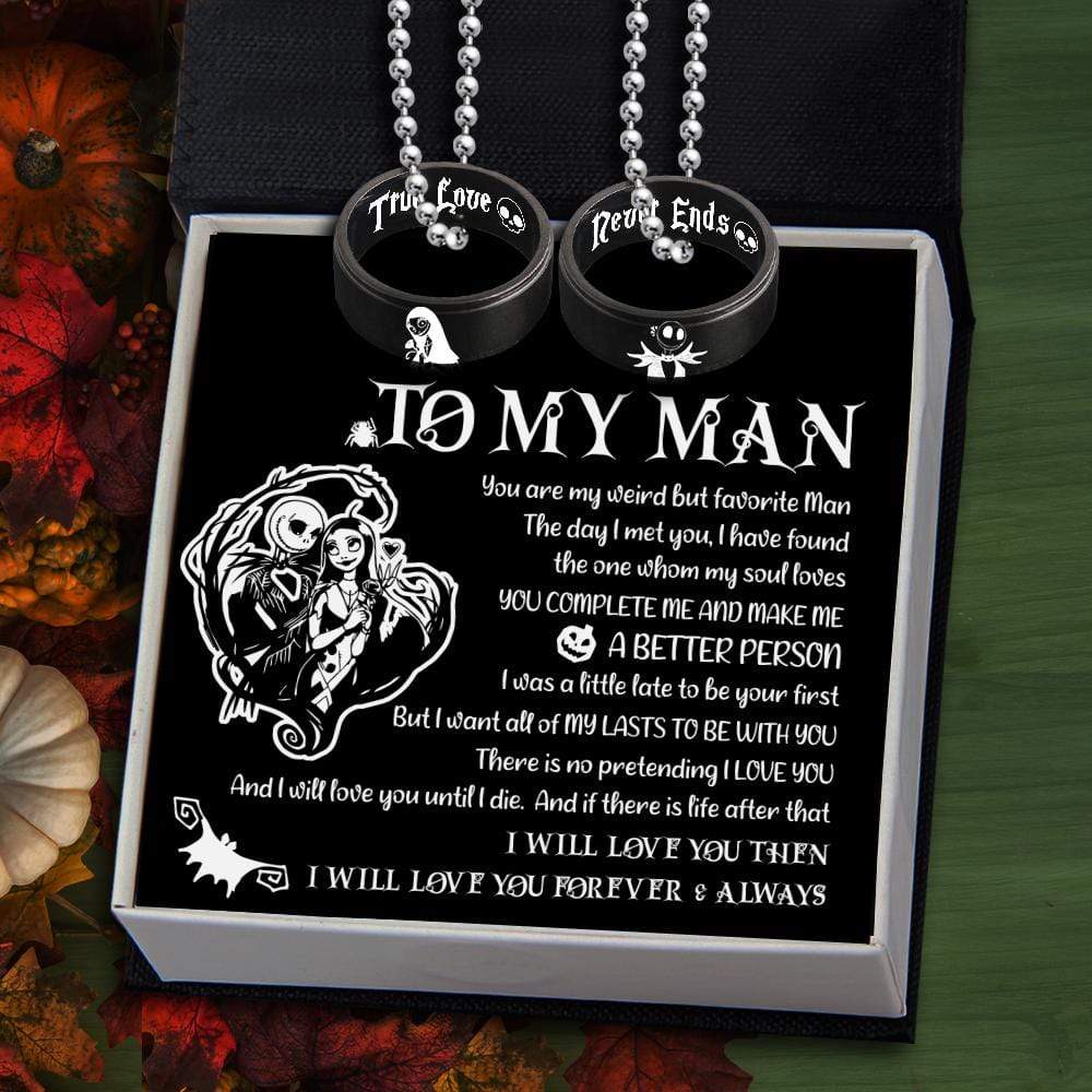 Couple Pendant Necklaces - To My Man - True Love Never Ends - Gnw26042