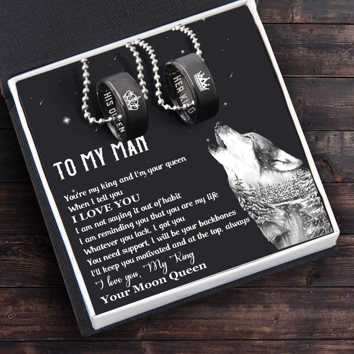 Couple Pendant Necklaces - To My Man - You Are My King And I Am Your Queen - Gnw26019