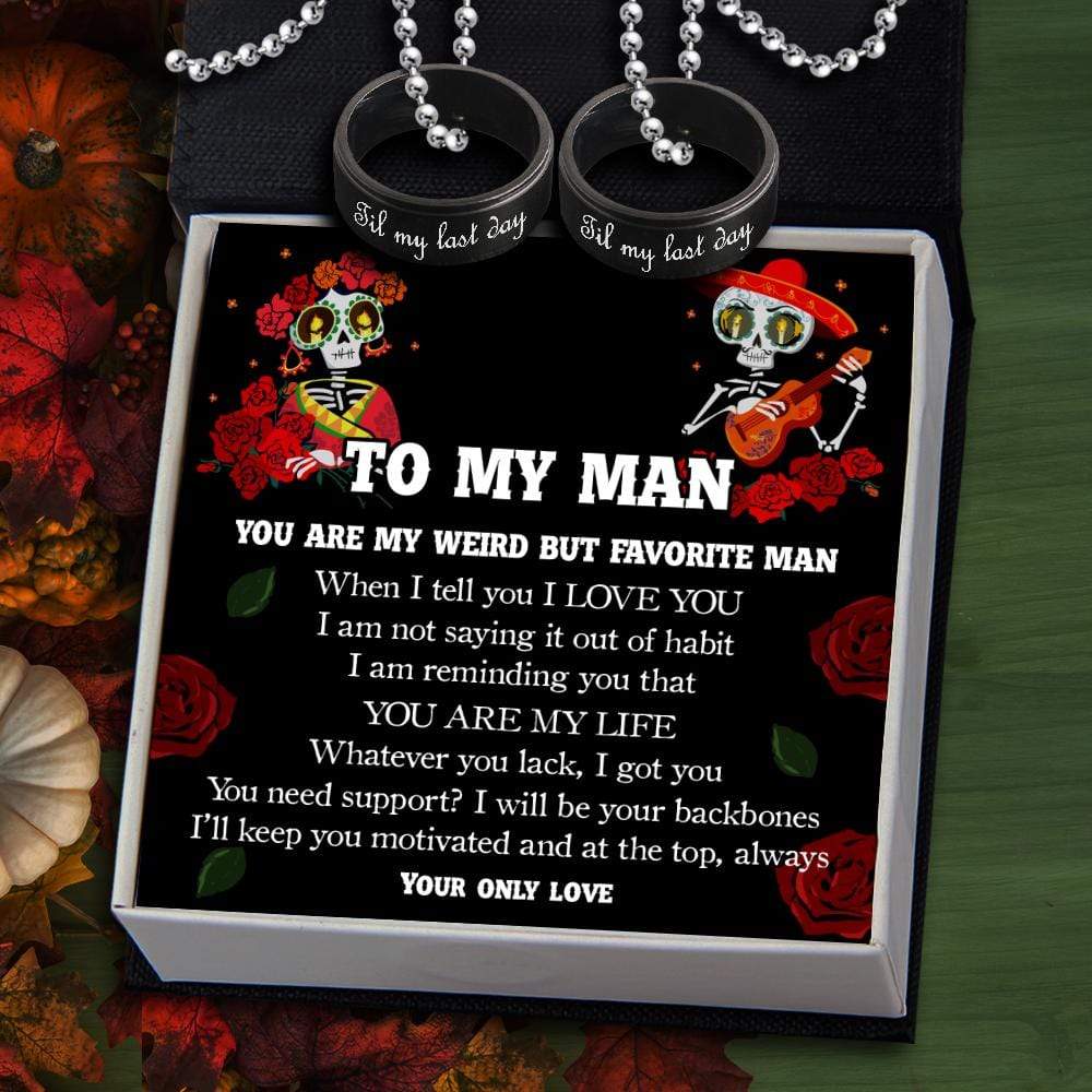 Couple Pendant Necklaces - To My Man - You Are My Weird But Favorite Man - Gnw26041