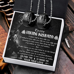 Couple Pendant Necklaces - To My Viking Husband - I Walked In Love With You - Gnw14007