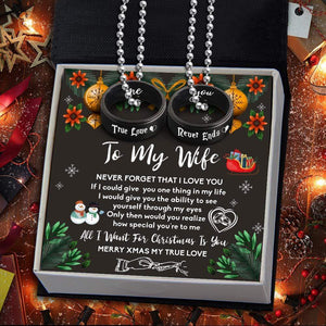 Couple Pendant Necklaces - To My Wife - All I Want For Christmas Is You - Gnw15026