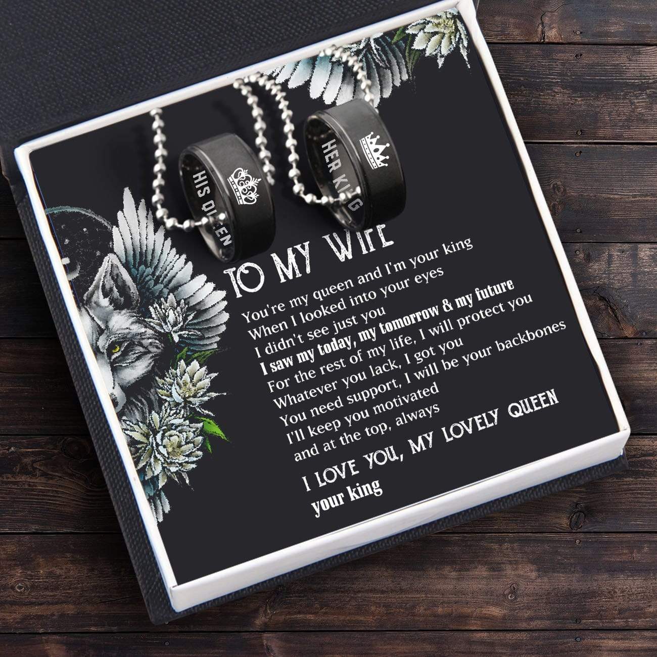 Couple Pendant Necklaces - To My Wife - For The Rest Of My Life I Will Protect You - Gnw15006