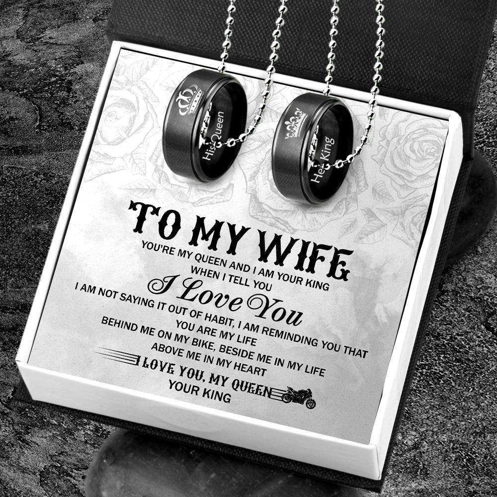 Couple Pendant Necklaces - To My Wife - I Love You My Queen - Gnw15014