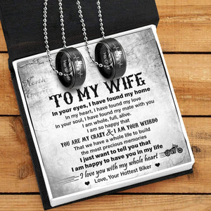 Couple Pendant Necklaces - To My Wife - I Love You With My Whole Heart - Gnw15033