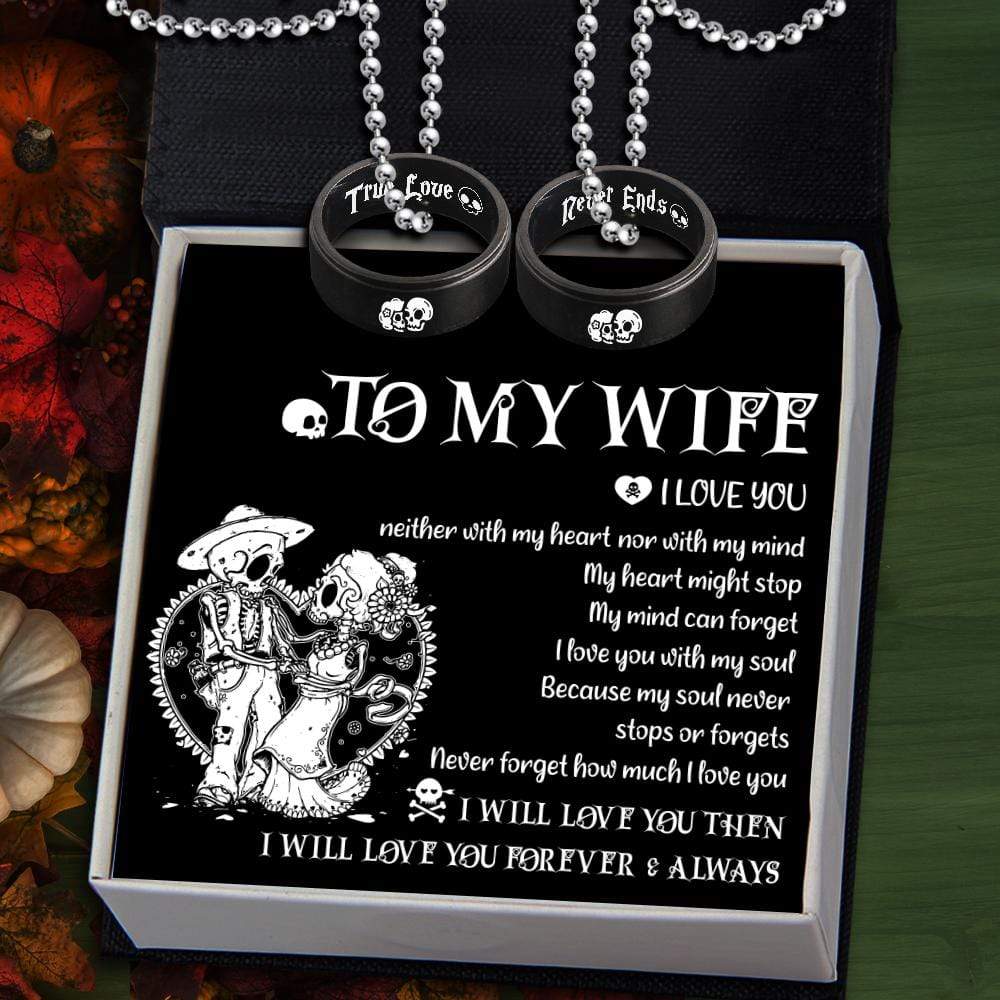 Couple Pendant Necklaces - To My Wife - I Will Love You Forever & Always  - Gnw15028