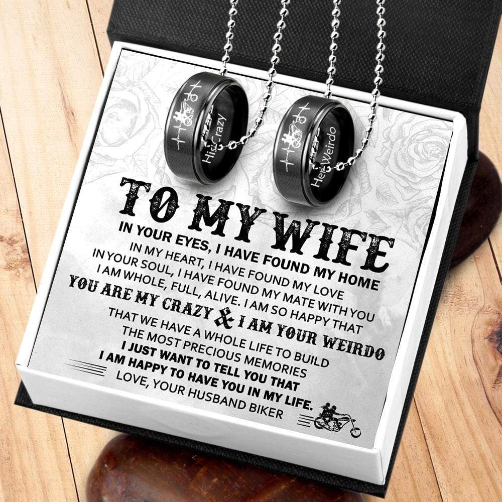 Couple Pendant Necklaces - To My Wife - You Are My Crazy & I Am Your Weirdo - Gnw15018