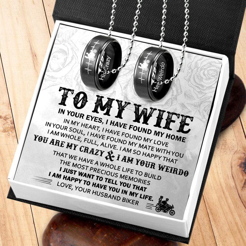 Couple Pendant Necklaces - To My Wife - You Are My Crazy & I Am Your Weirdo - Gnw15019